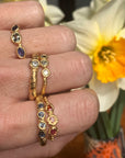 3 Sunset sapphires skinny band