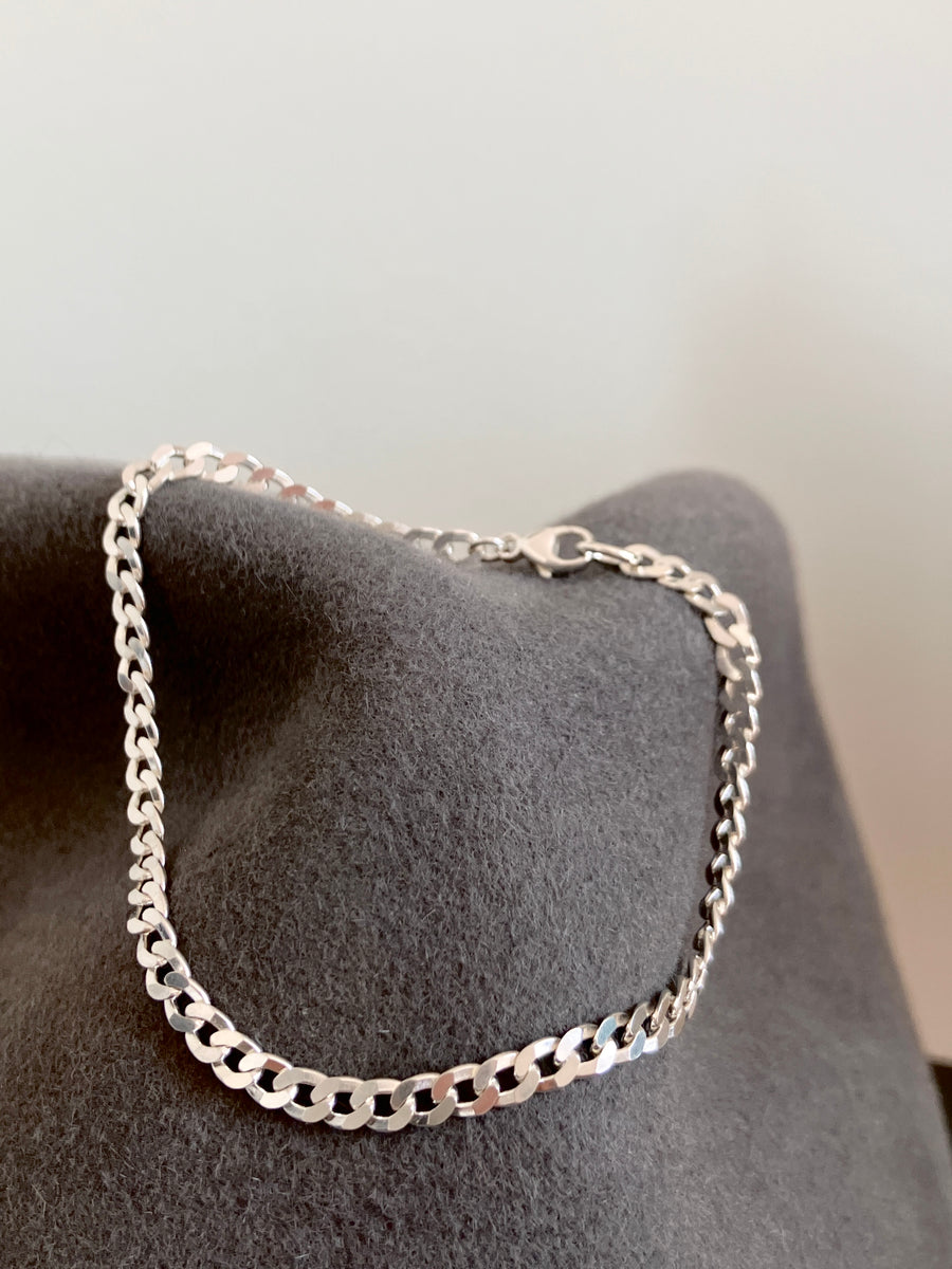 CLEARANCE - BRACELET Flat Curb chain - 19cm