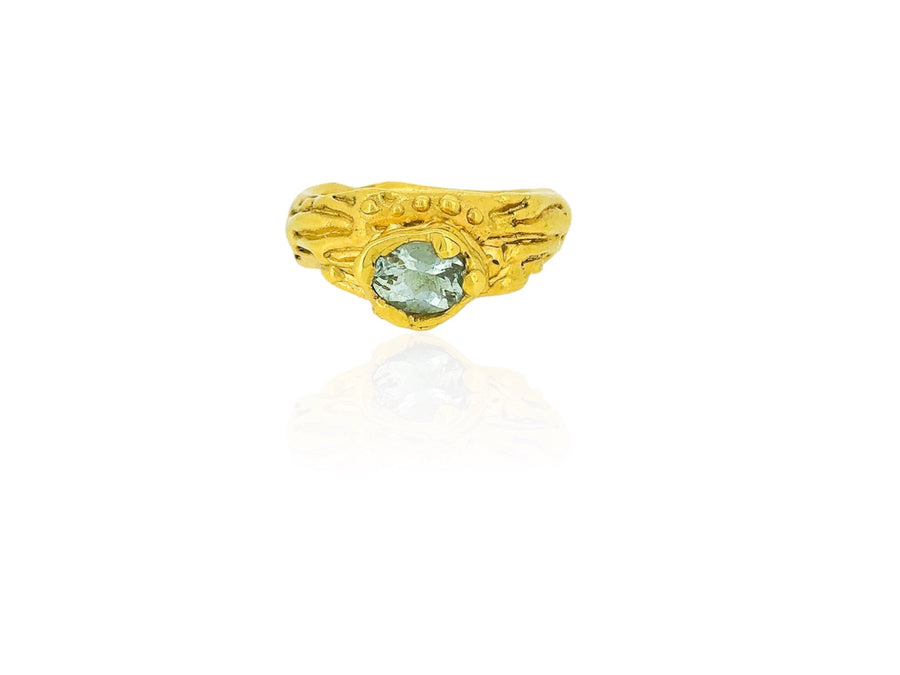 Green Beryl Melt ring