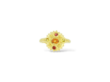 Sapphire Sunset Bloom ring