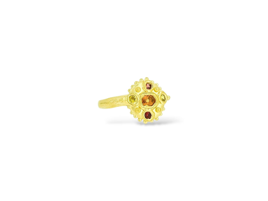 Sapphire Sunset Bloom ring