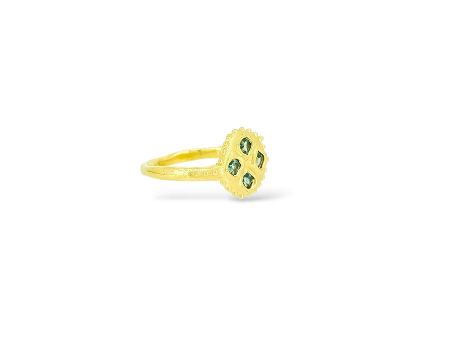 Sapphire Bloom Ring - Teal Montanas