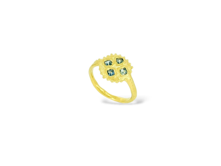 Sapphire Bloom Ring - Teal Montanas