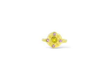 Sapphire Bloom ring Pink and Yellow