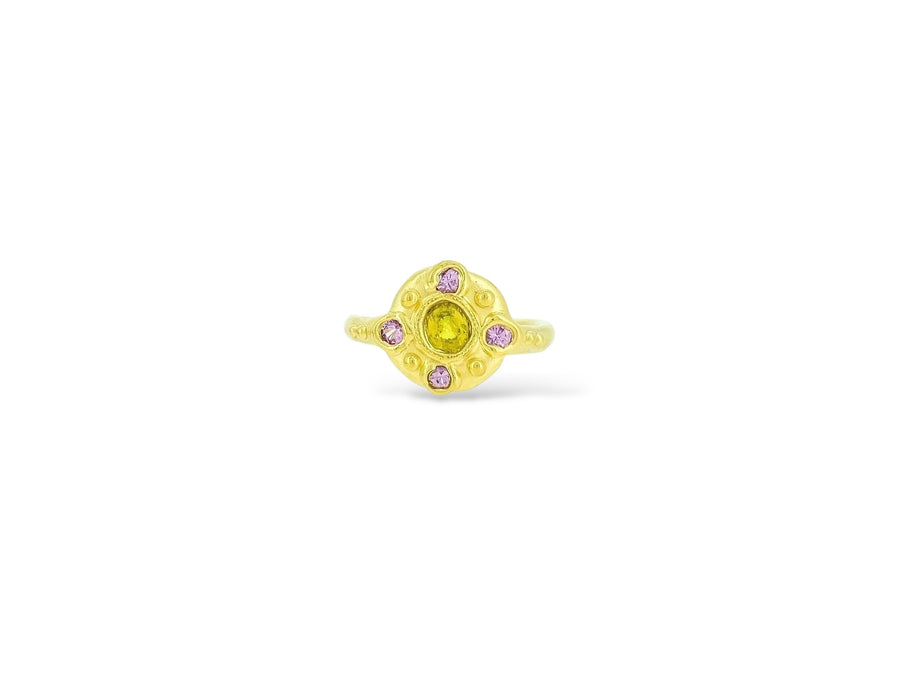 Sapphire Bloom ring Pink and Yellow