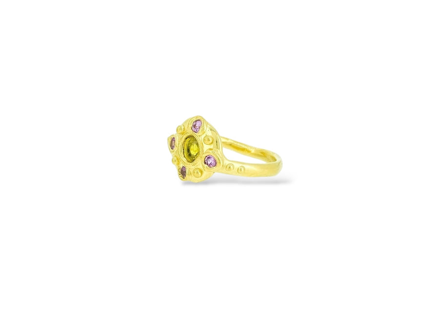 Sapphire Bloom ring Pink and Yellow