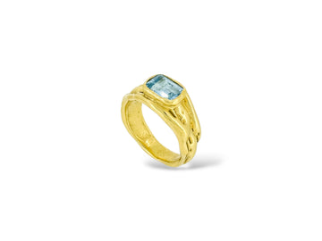 Aquamarine Melt ring