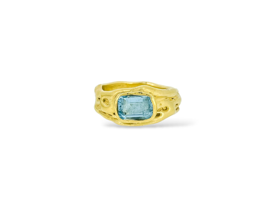 Aquamarine Melt ring