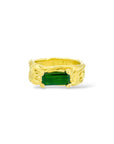 Pine Needle green Tourmaline Melt ring