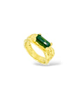 Pine Needle green Tourmaline Melt ring