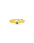 Tress Ring with single green sapphire