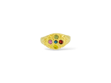 Revere signet style Ring - multi coloured