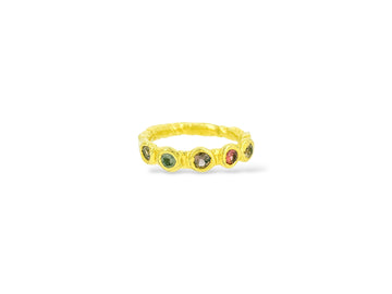 1/2 Eternity style ring with earthy sapphires