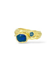 Kyanite + blue sapphire Melt ring