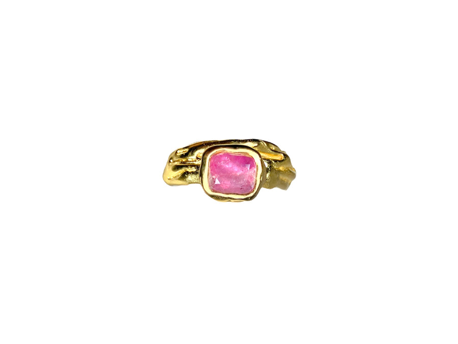 Pink Tourmaline Melt ring
