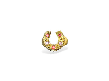Horseshoe Ring - Pink and Red sapphires