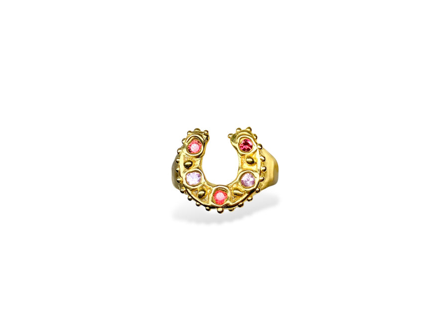 Horseshoe Ring - Pink and Red sapphires