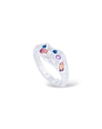 Scattered sapphires Lava ring - silver