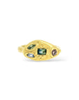 Ouroboros Australian baguette, marquise and pink snake ring
