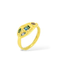Ouroboros Australian baguette, marquise and pink snake ring