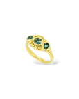 Ouroboros sea green snake ring