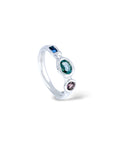 Wobbly Band aqua, blue, and chocolate sapphires