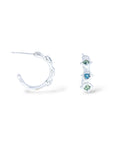 Montana sapphire Stoned Hoop Earrings