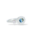 Blue orange shot and white Revival Ring