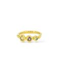 Sapphire trio ring - Champagne and mint