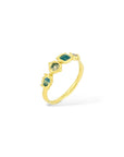 Multi stone 'Story' rings - gold vermeil teal sand red