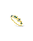 Multi stone 'Story' rings - gold vermeil teal sand