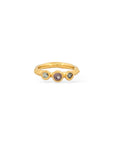 Fall sapphire Wobbly bands Silver and gold