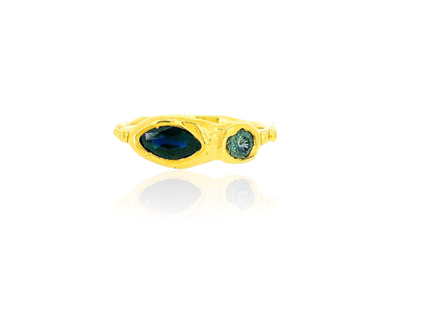 Oeil ring - Black & Teal