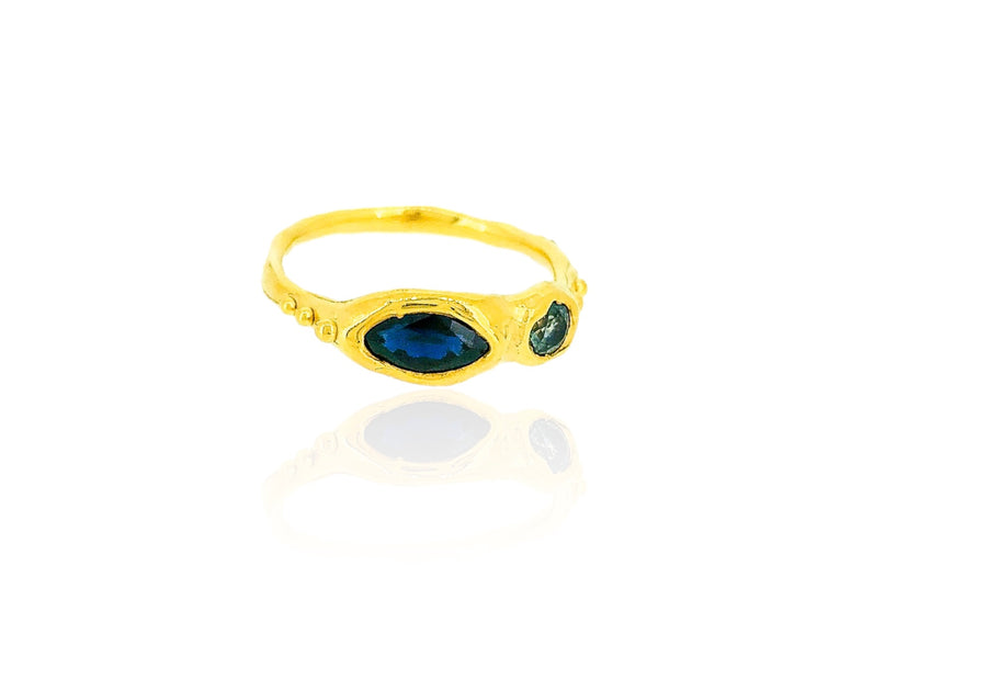 Oeil ring - Black & Teal