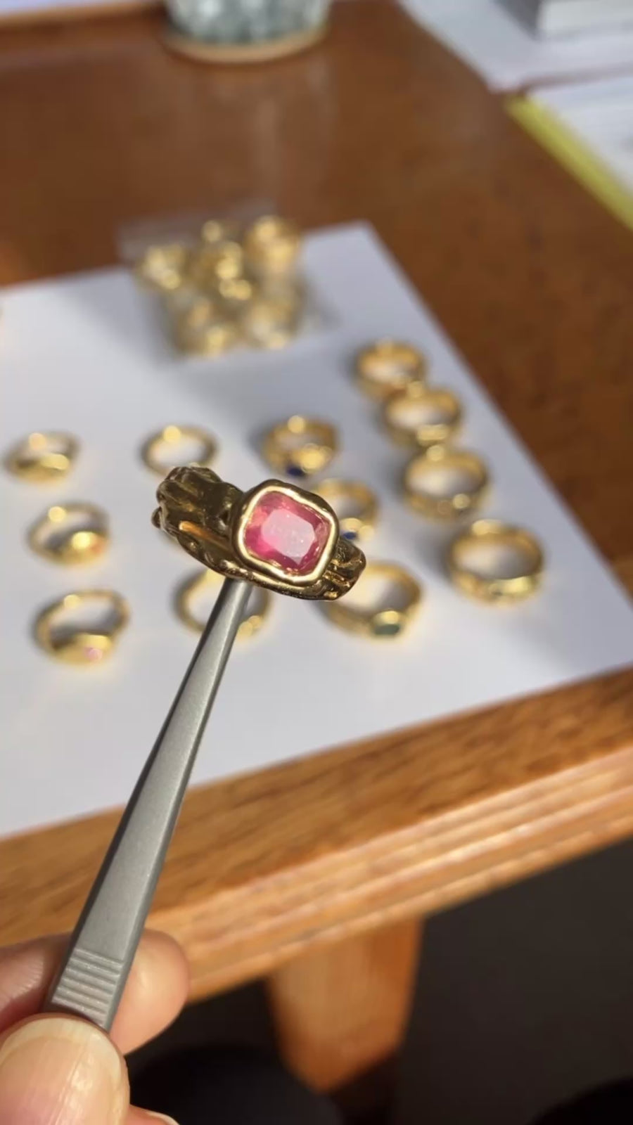 Pink Tourmaline Melt ring