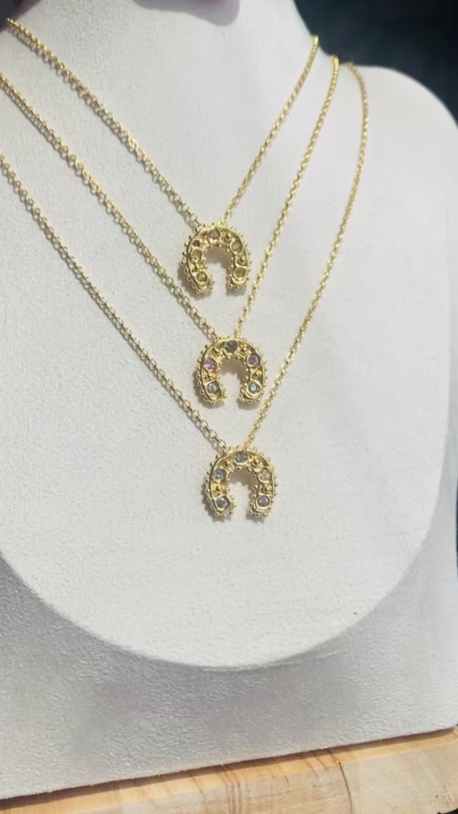 Horseshoe Necklace - sapphires
