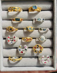 Sun Ra Teal sapphire rings - Silver or Gold vermeil