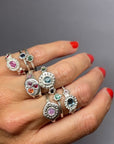 Blue orange shot and white Revival Ring