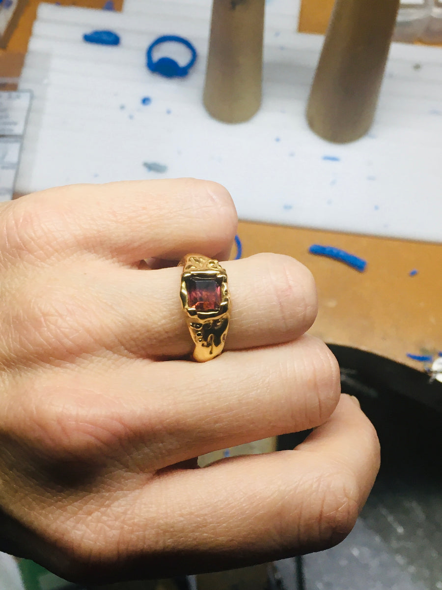 Plum Tourmaline ring