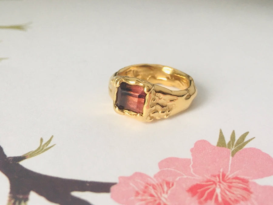 Plum Tourmaline ring