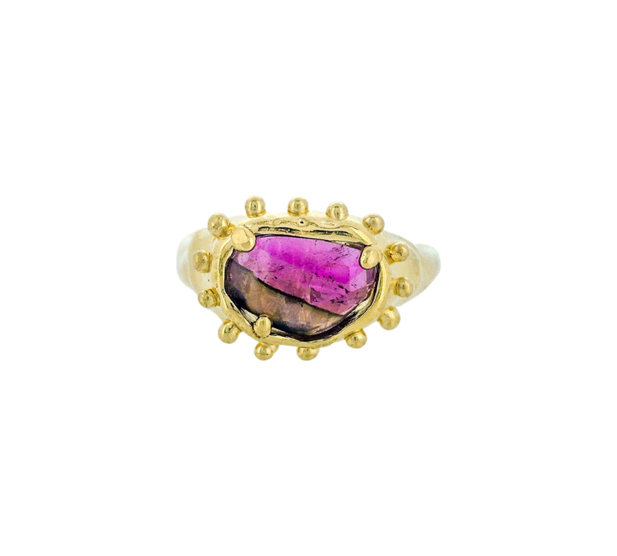 Pink Tourmaline Slice Contessa ring